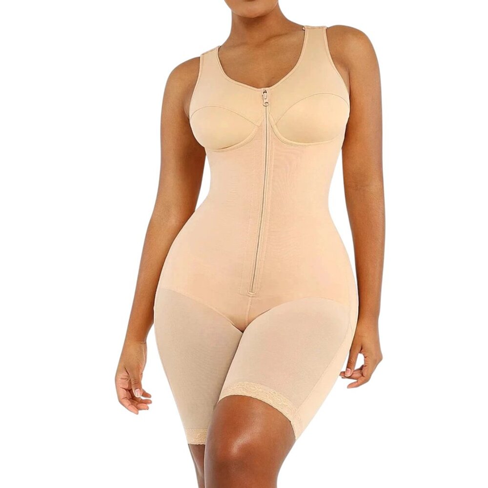 Advanced Support Sculpted Nude Bodysuit - Targeted Compression • Built-In Bra